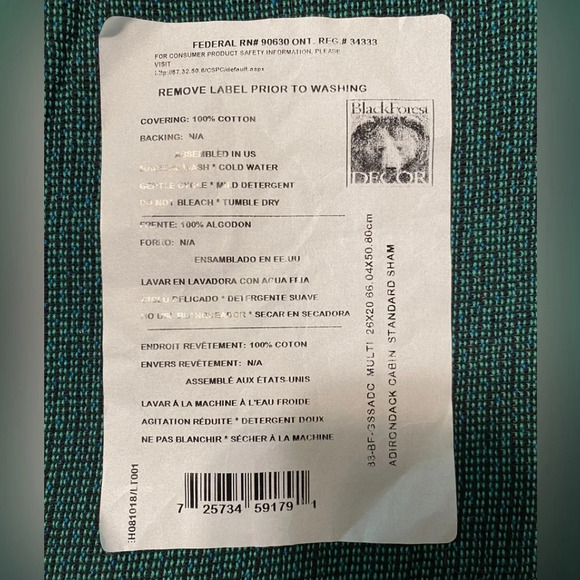 Black Forest Decor Adirondack Cabin- Two Standard Pillow Shams - Picture 5 of 6